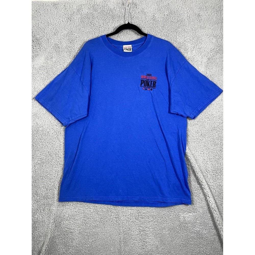 Vtg 2005 World Series of Poker T-Shirt Mens XL Blue Embroidered Logo Collectors
